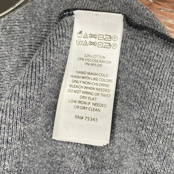 Tahari Gray Soft Color Block 3/4 Sleeves Pockets Slits Tunic Sweater Dress M - Picture 10 of 10